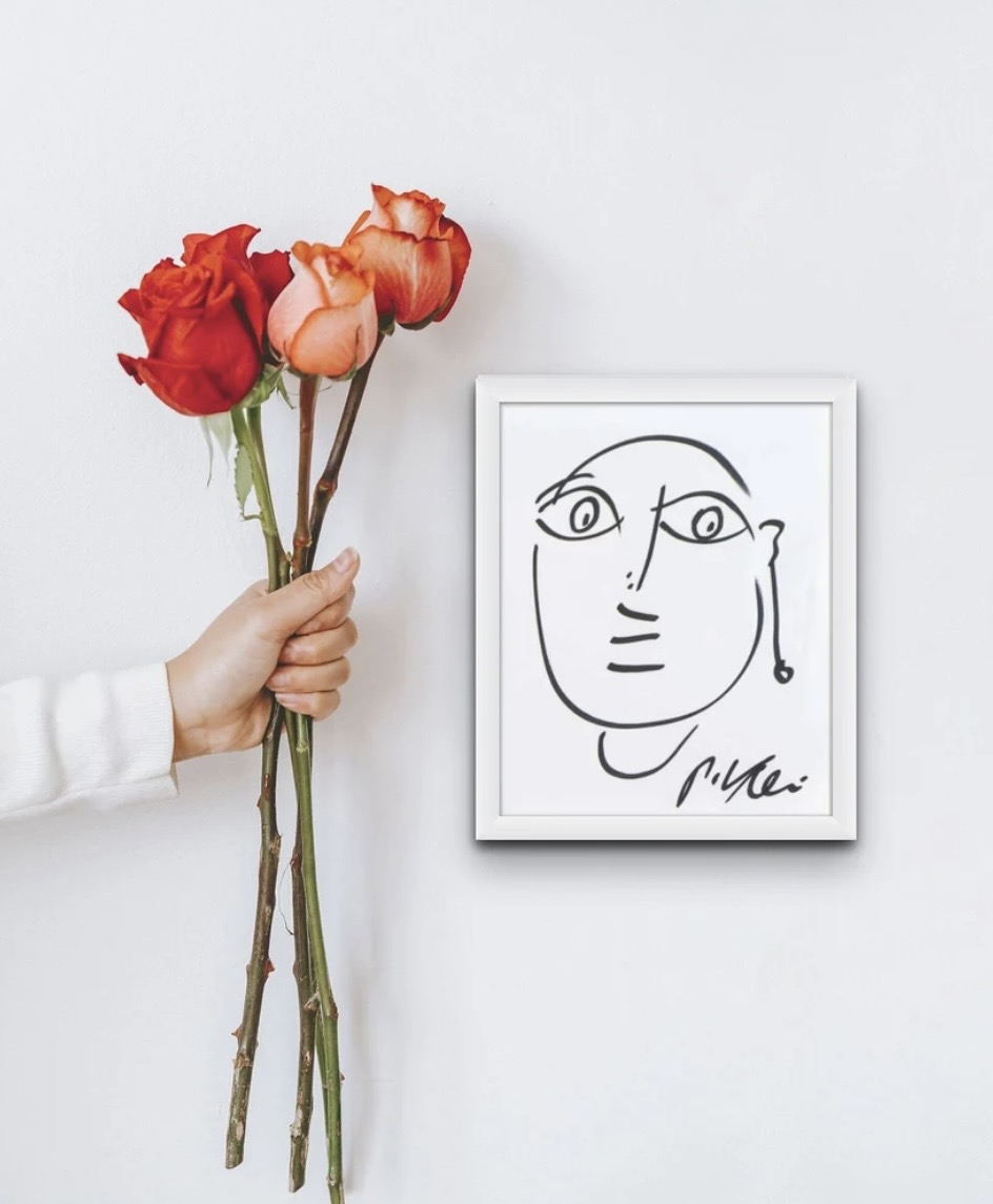 Example of a Peter Keil drawing displayed in a frame